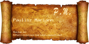 Paulisz Mariann névjegykártya